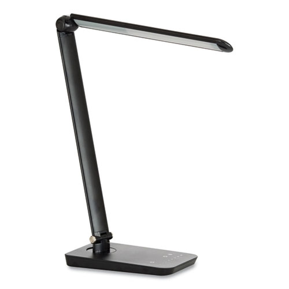 Safco Vamp Black Multi-pivot Neck LED Wireless Charging Lamp, 16.75 inch Height