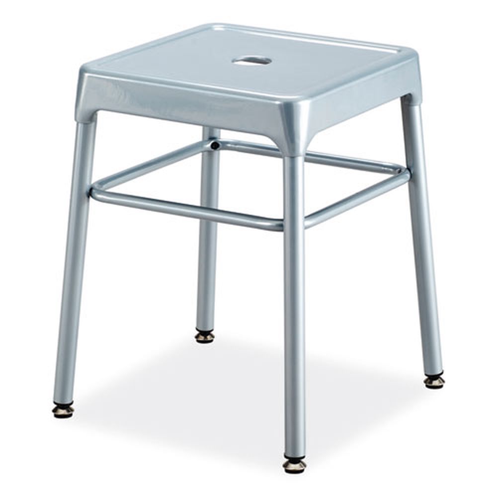 Safco 18 Inch High Silver Seat Silver Base Backless Steel Guestbistro Stool, Supports Up To 250 Pound