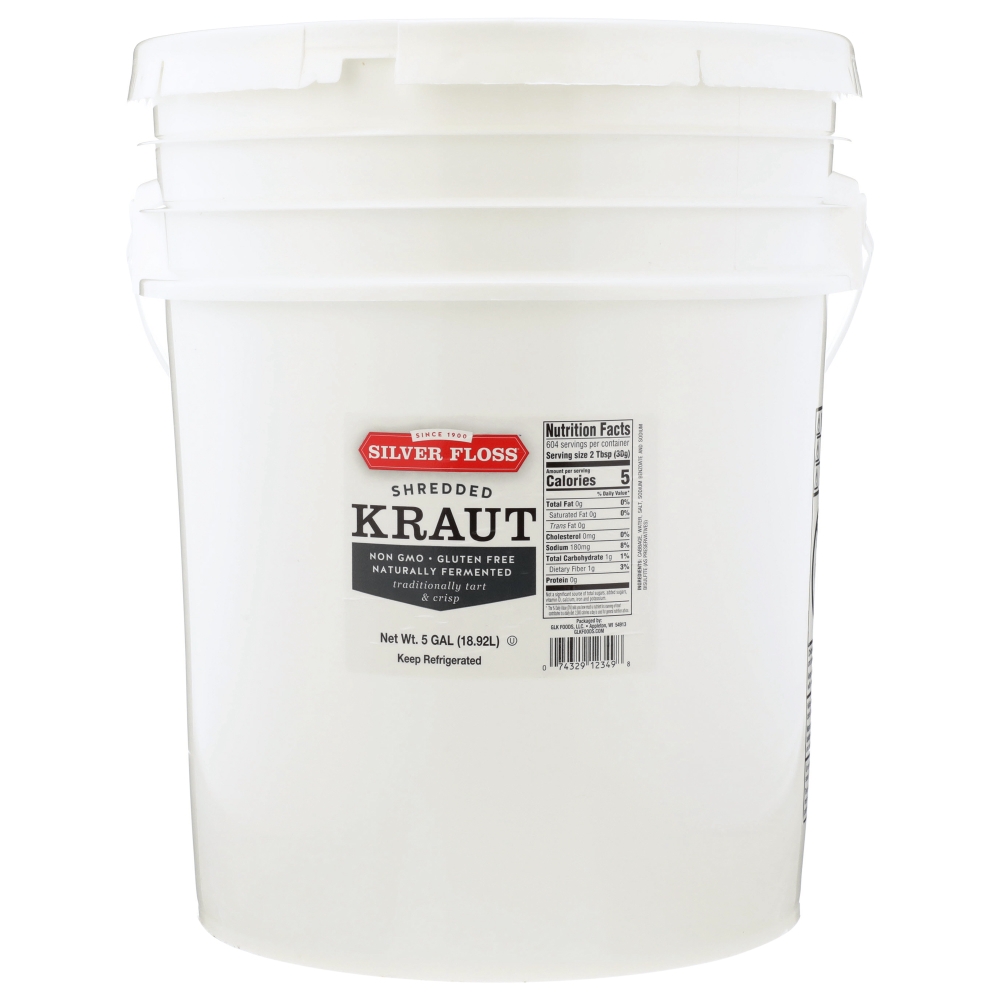 Silver Floss Sauerkraut Fresh Krrrrisp Kraut, 5 Gallon.