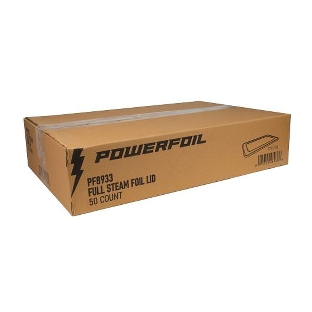 Durable Packaging PowerFoil Full Size Economy Gauge Steam Table Pan Cover Only, 50 count