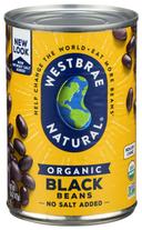 Westbrae Organic Black Beans; Fat Free - 15 ounce  -- 12 per case.