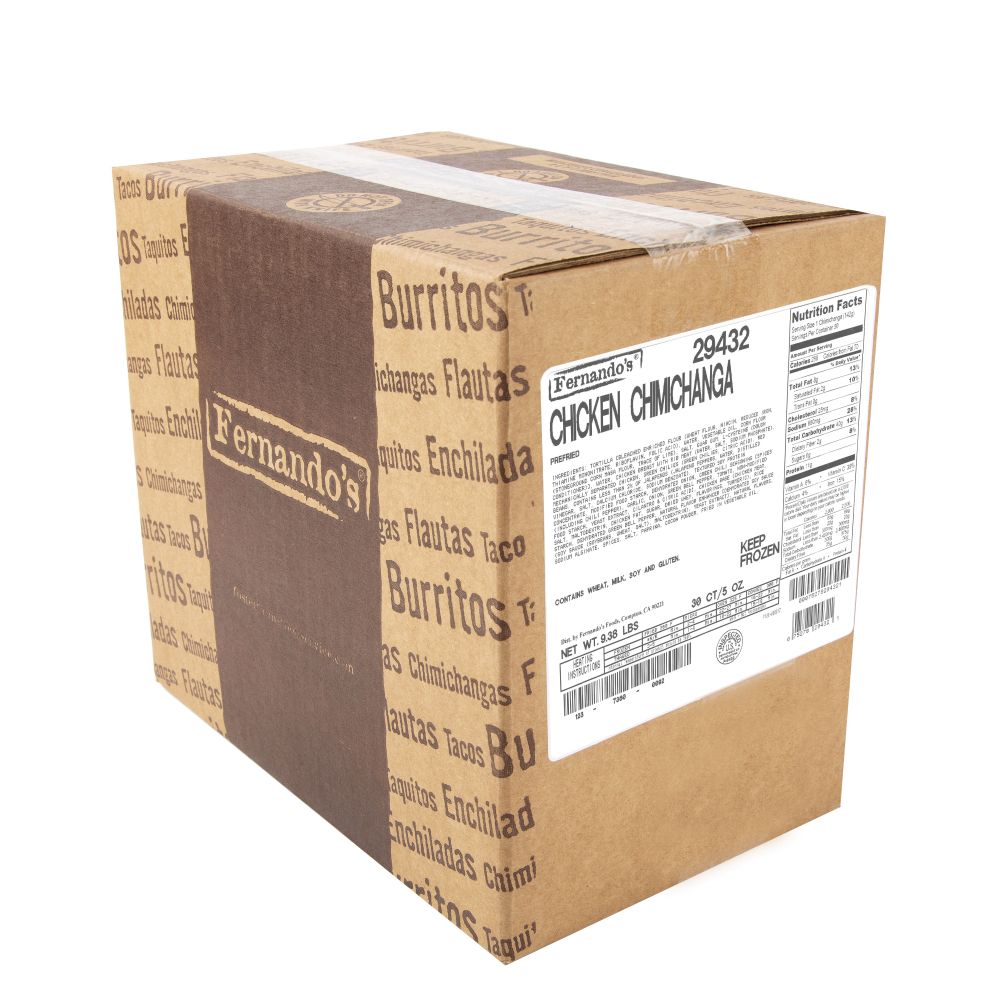 Fernando's Pre Fried Fiesta Supreme Shredded Chicken Chimichanga, 5 Ounce -- 30 Per Case