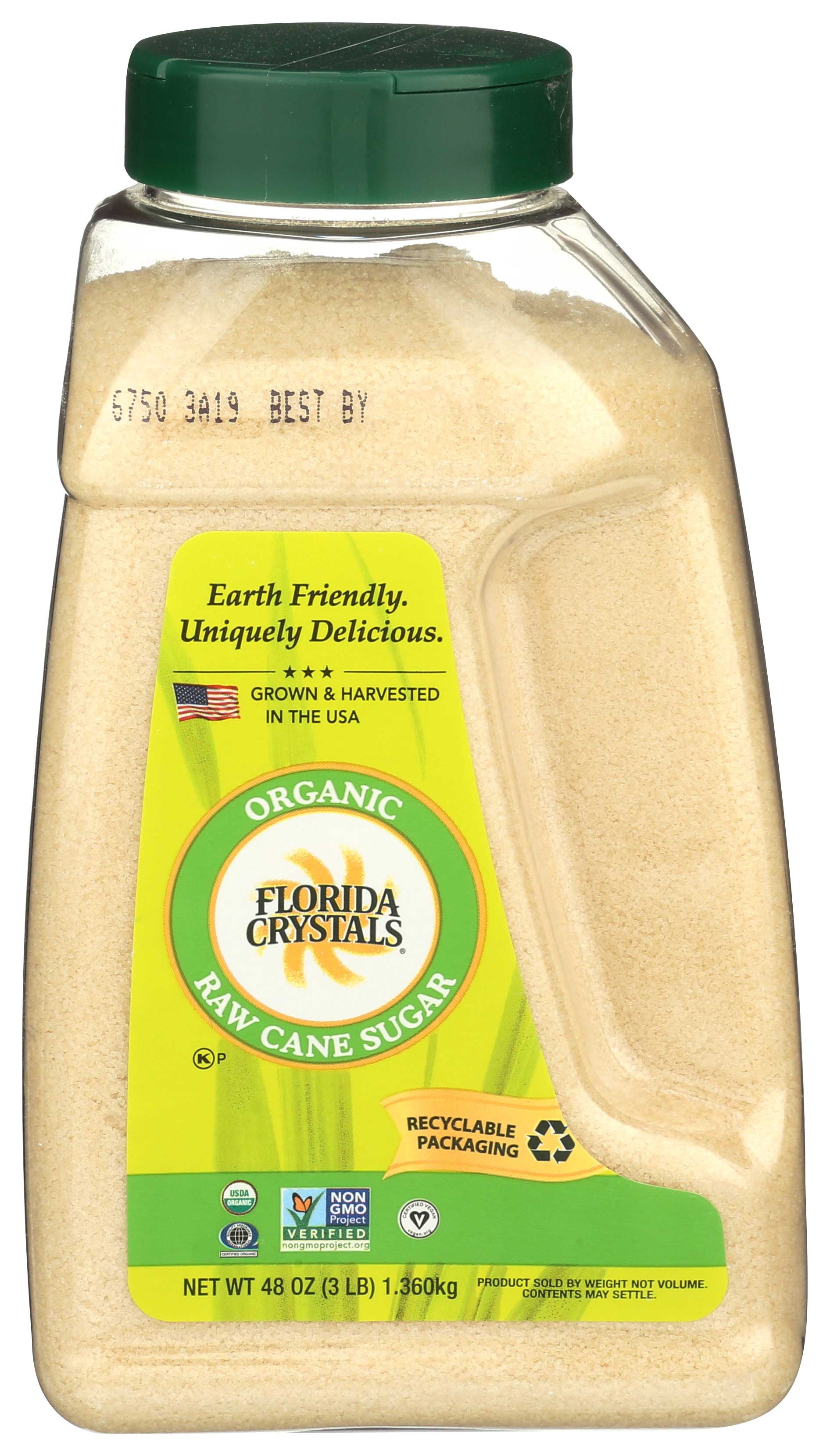 Florida Crystals Inc Organic Cane Sugar Jug, 48 Ounce