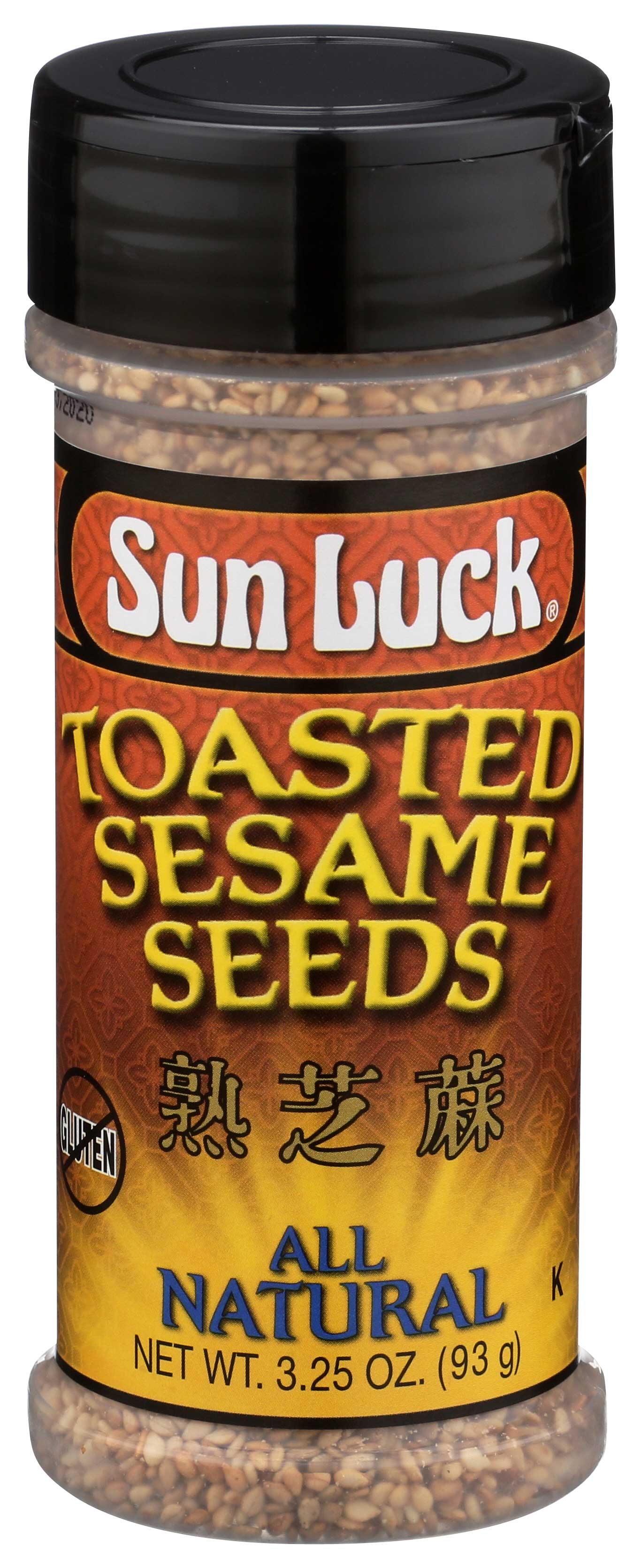 Sun Luck All Natural Toasted Sesame Seeds, 3.25 Ounce -- 6 per case