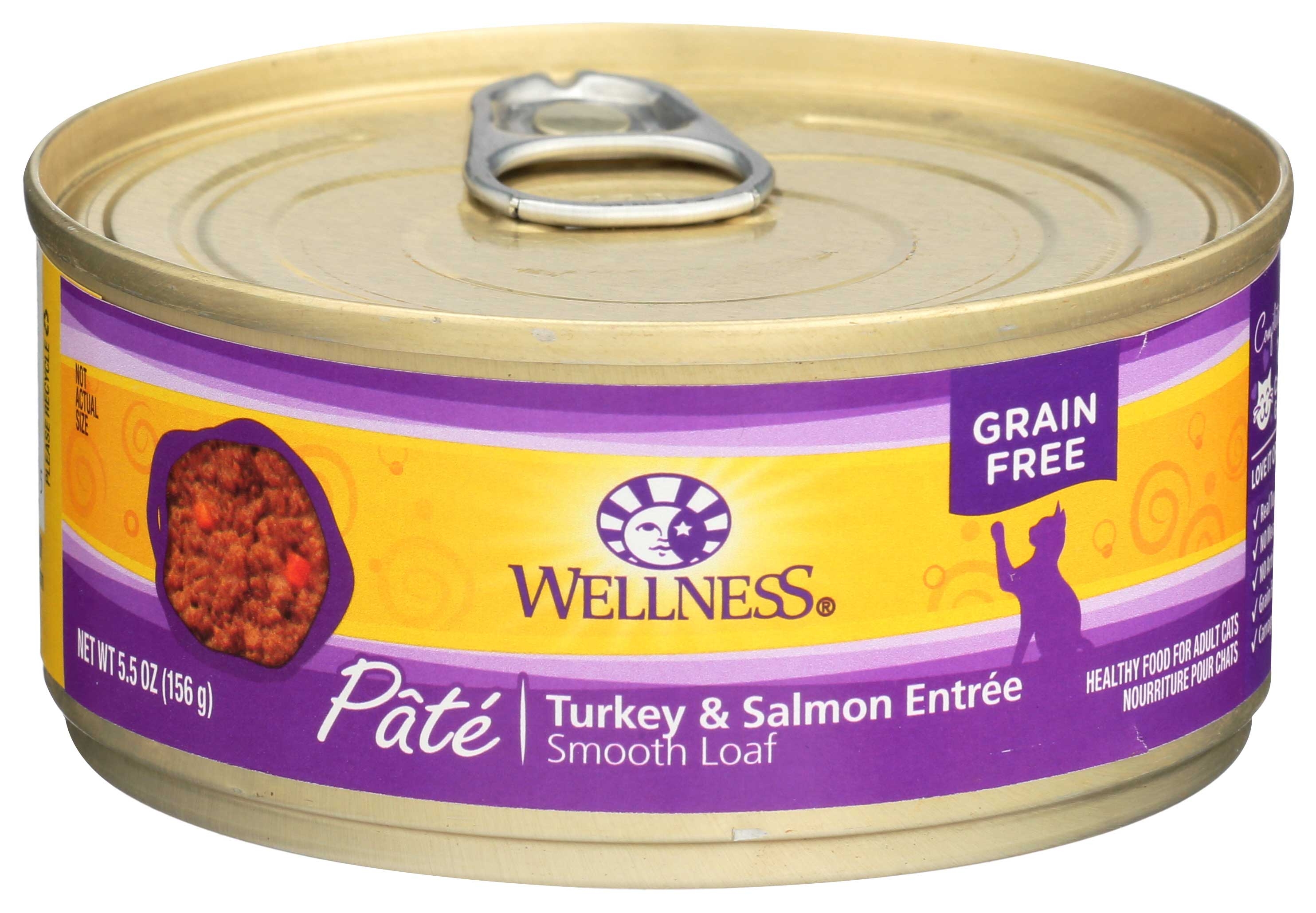 Wellness Turkey and Salmon Canned Cat Food, 5.5 Ounce -- 24 per case.
