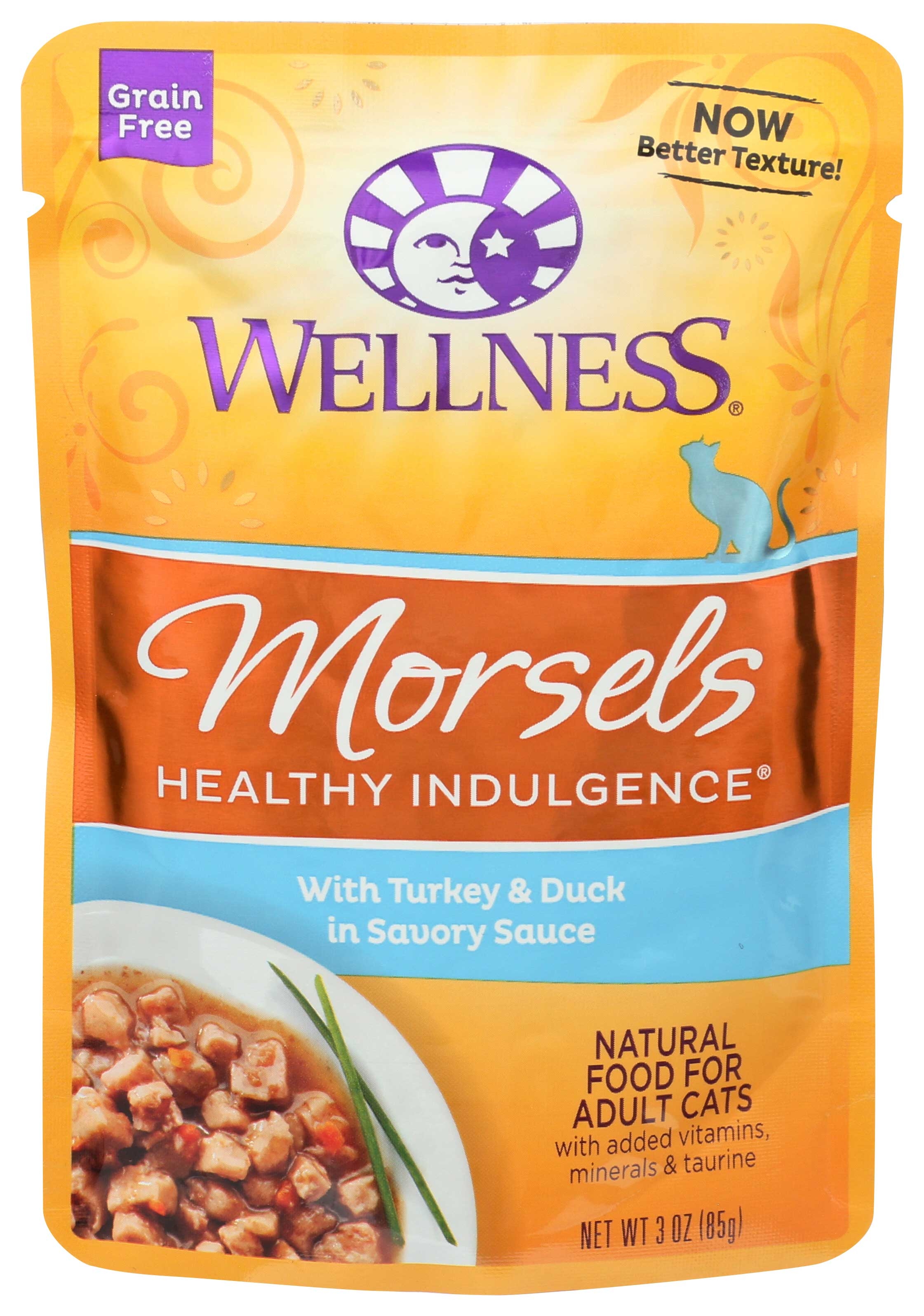 Wellness Healthy Indulgence Morsels Turkey and Duck Adult Cat Food, 3 Ounce -- 24 per case.