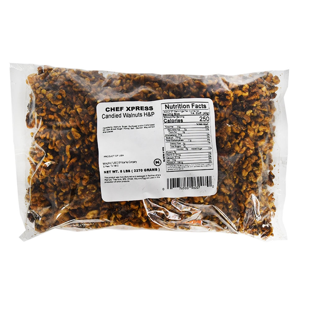 Azar Nut Bakers Select Candied Halves and Pieces Walnut, 5 Pound.