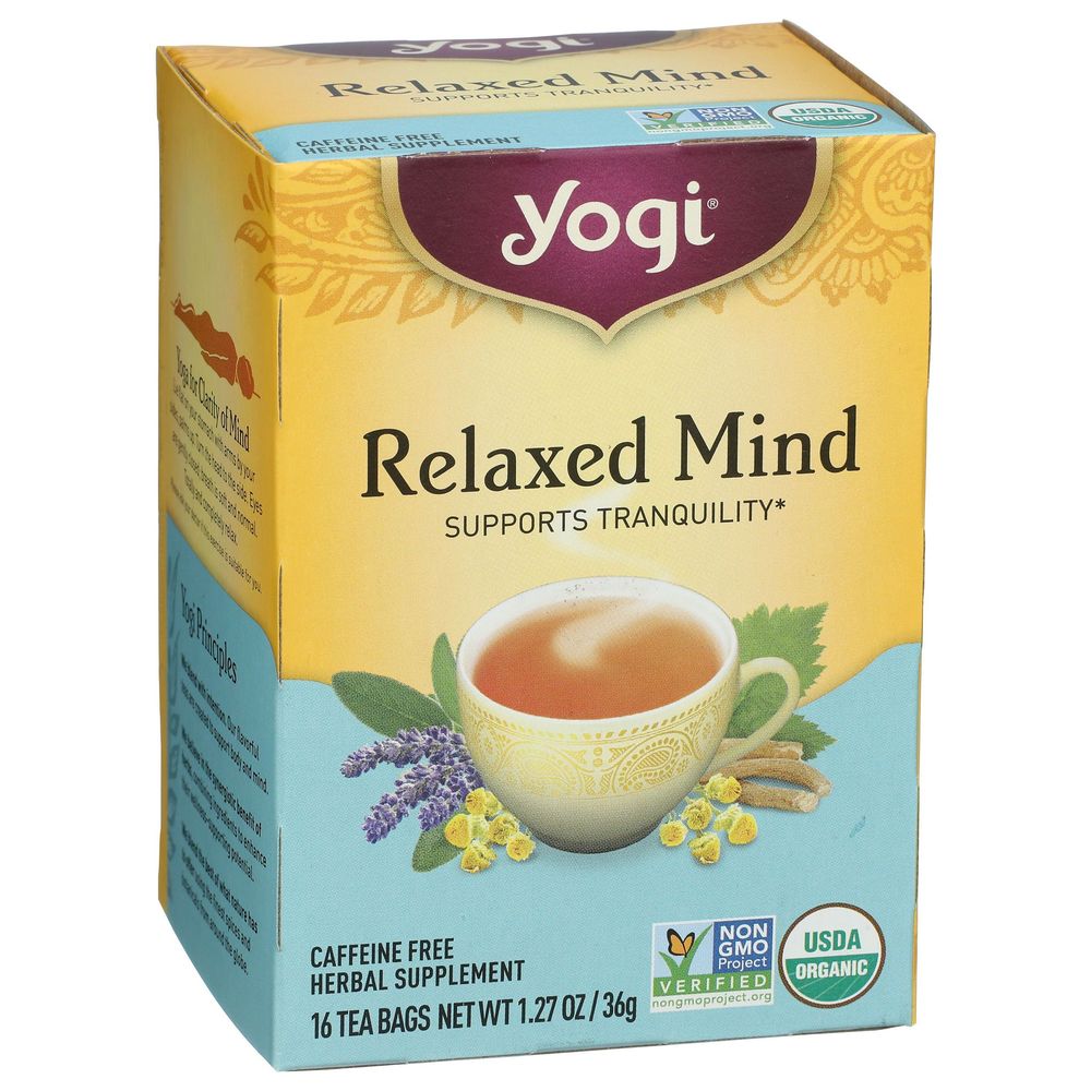 Yogi Organic Relaxed Mind Herbal Tea, 16 tea bags -- 6 per case