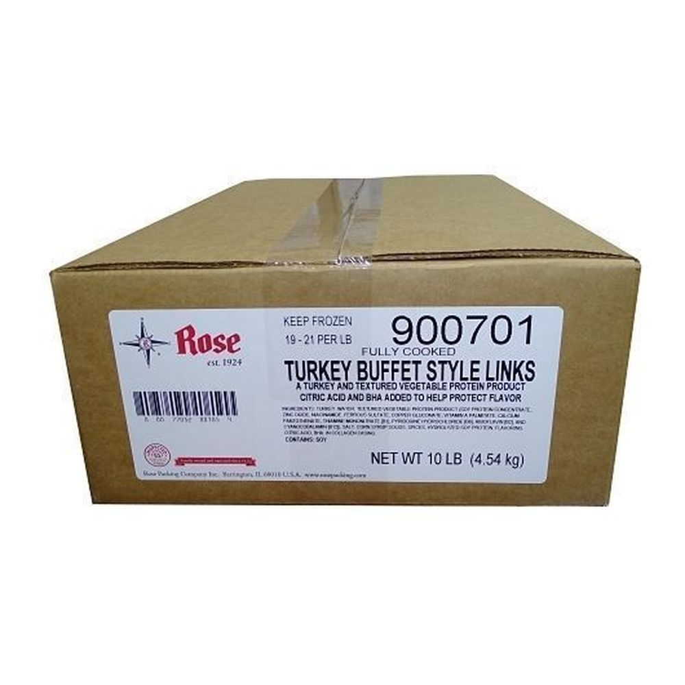 Rose Packing Fully Cooked Skin-On 19-21 Buffet Style Turkey Links, 210 count -- 200 per case