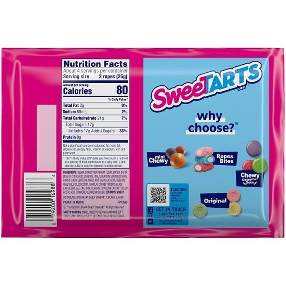 Sweetarts Jurassic World Sour Apple Ropes Candy, 3.5 Ounce -- 48 per case