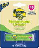 Banana Boat Aloe Vera and Vitamin E SPF 45 Sun Screen Lip Balm, 0.15 Ounce -- 10 per case