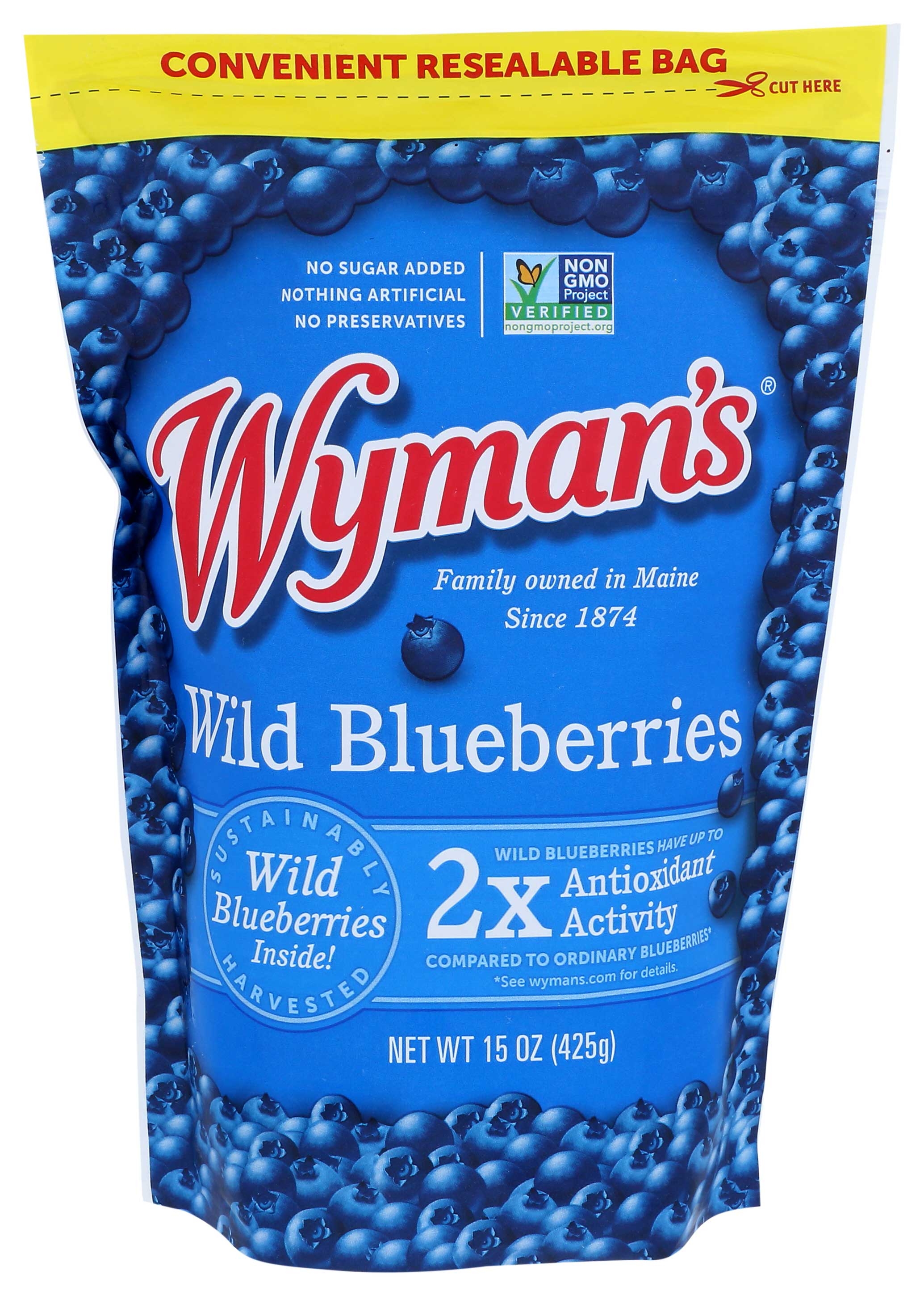 Wymans Wild Blueberries, 15 Ounce -- 12 per case.