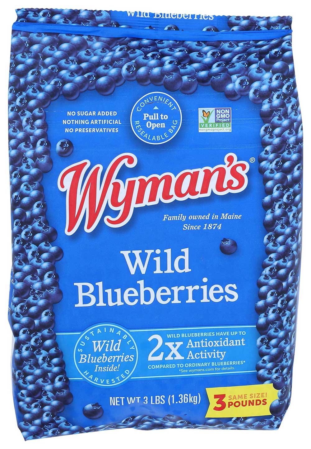 Wymans of Maine Wild Blueberries, 3 Pound -- 6 per case