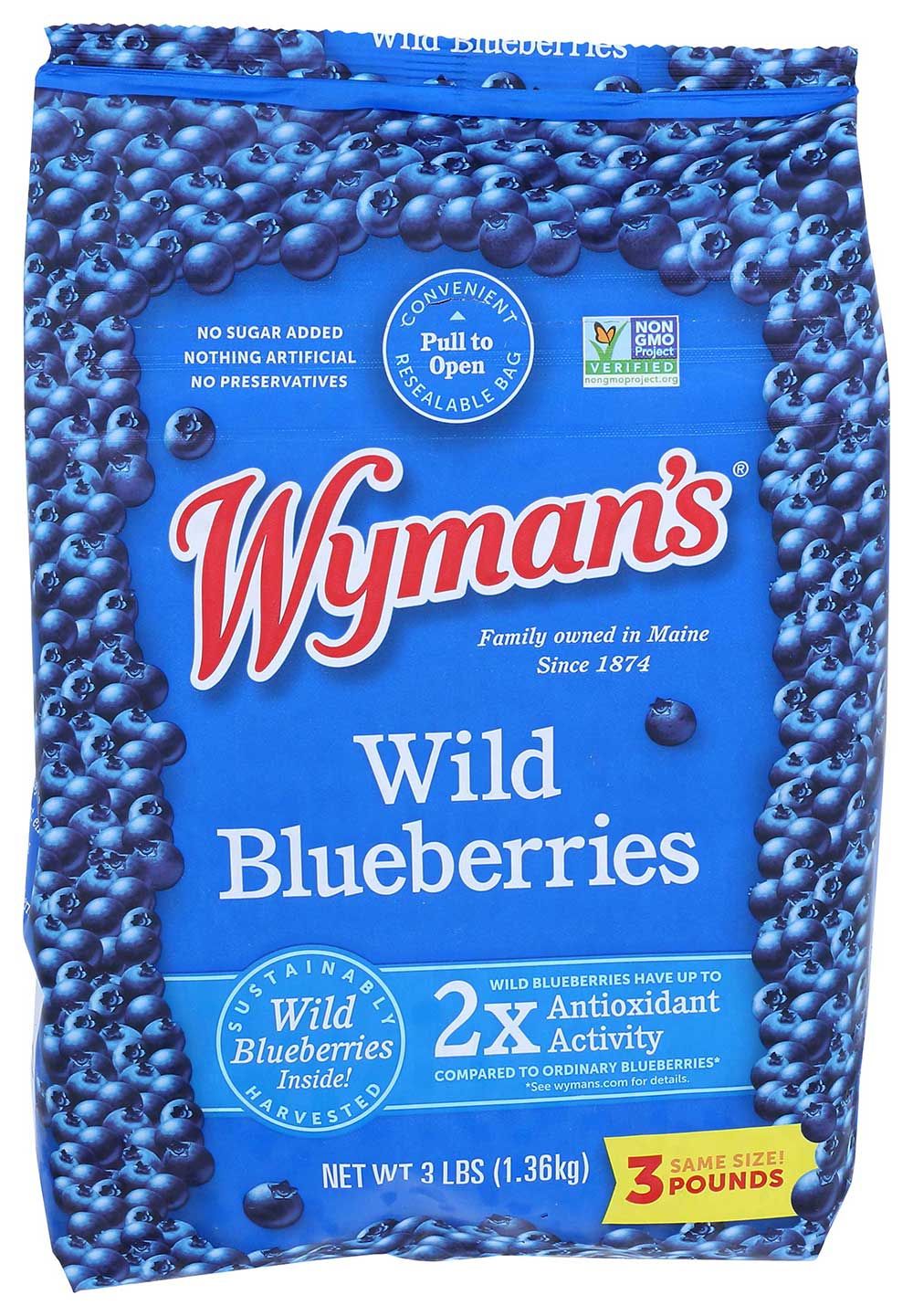 Wyman's Of Maine Wild Blueberries, 3 Pound -- 6 Per Case