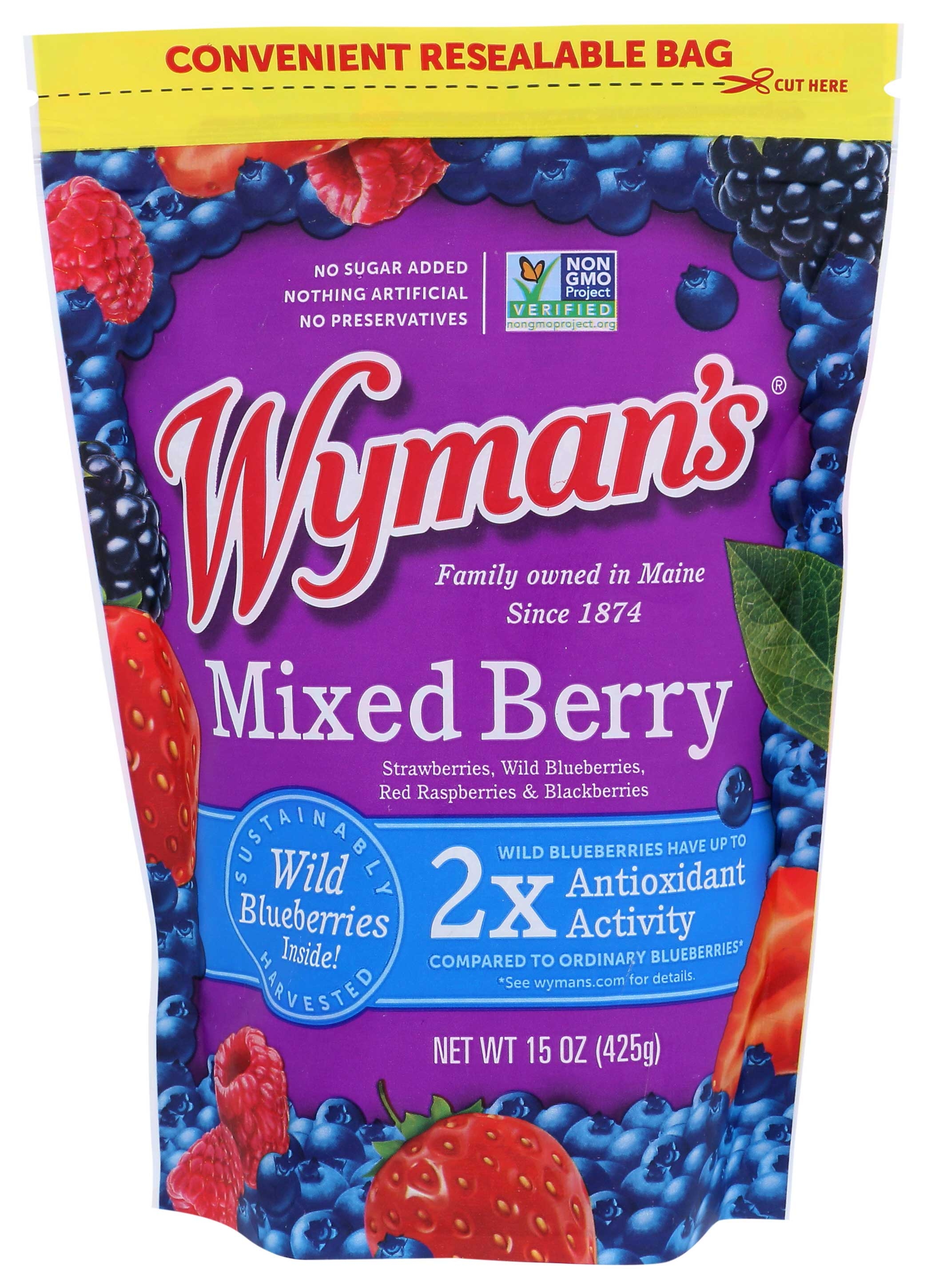 Wymans Juice Mixed Berry, 15 Ounce -- 12 per case.