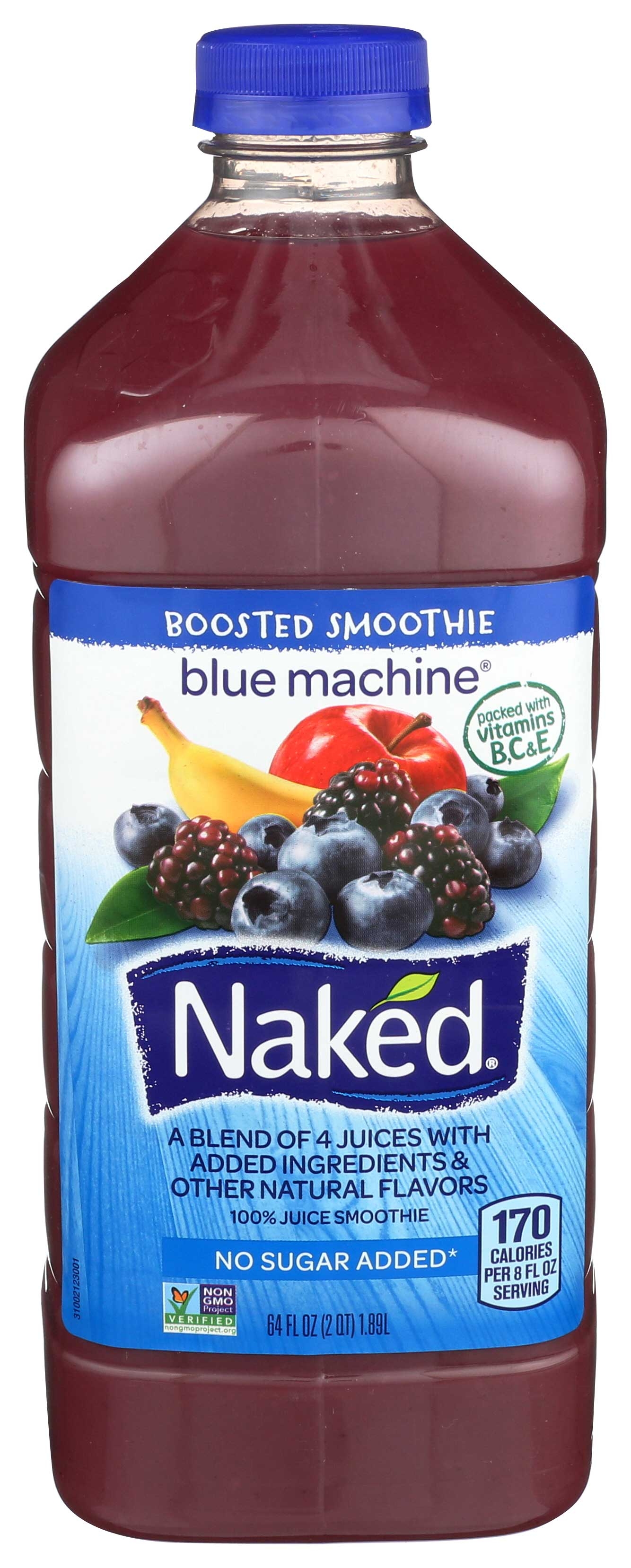 Naked Blue Machine Juice Smoothie, 64 Fluid Ounce -- 6 per case
