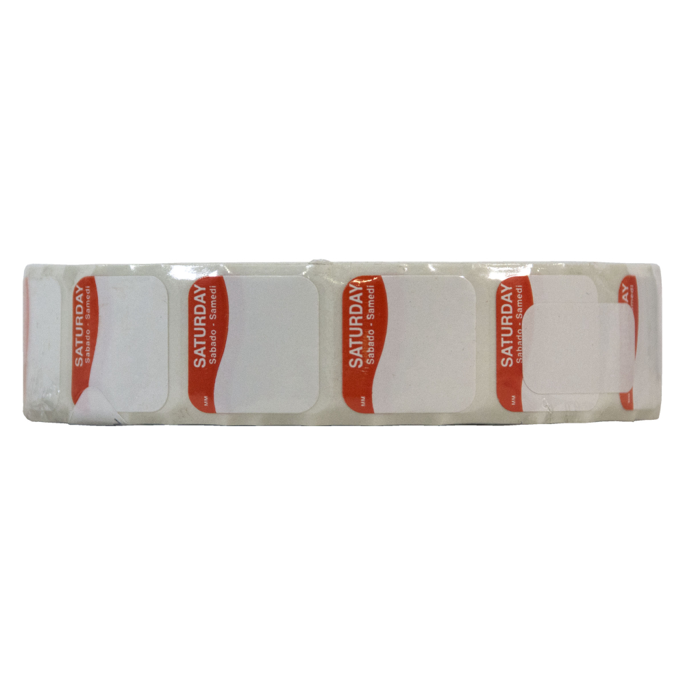 Daymark Movemark Orange/White Paper Saturday Label, 0.75 x 0.75 inch -- 2000 per roll