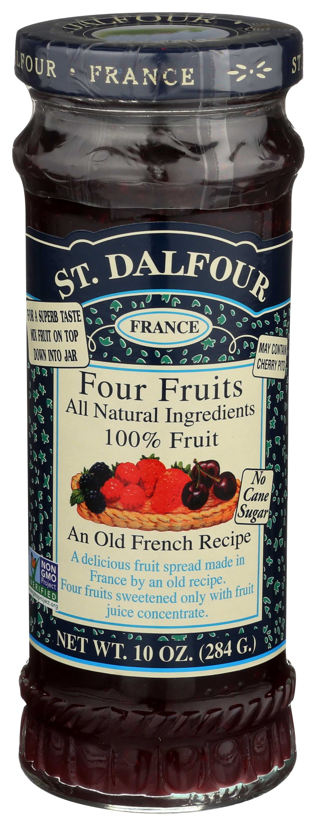 St Dalfour Four Fruit Conserves, 10 Ounce -- 6 per case.
