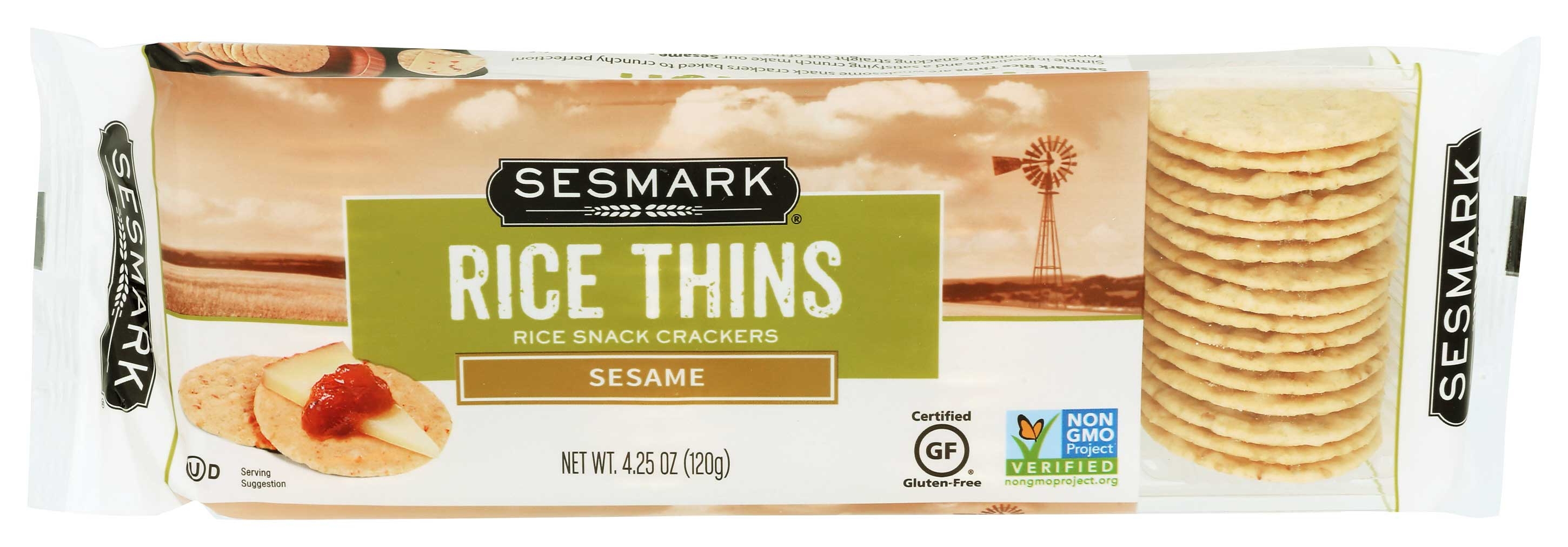 Sesmark Foods Sesame Rice Thins, 4.25 Ounce -- 12 per case.