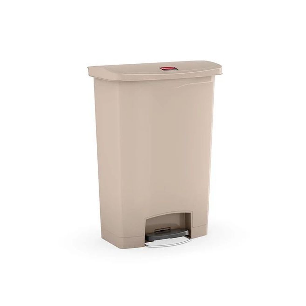 Rubbermaid Slim Jim Beige Step On Front Step Resin Container, 24 Gallon Capacity