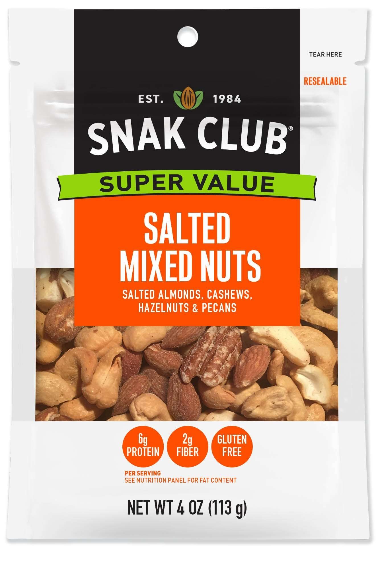 Snak Club Salted Mixed Nuts, 4 Ounce -- 6 Per Case