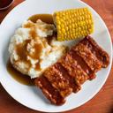 Kings Command Foods Fully Cooked Pork Rib Shaped Patties with BBQ Sauce, 3 Ounce -- 160 per case