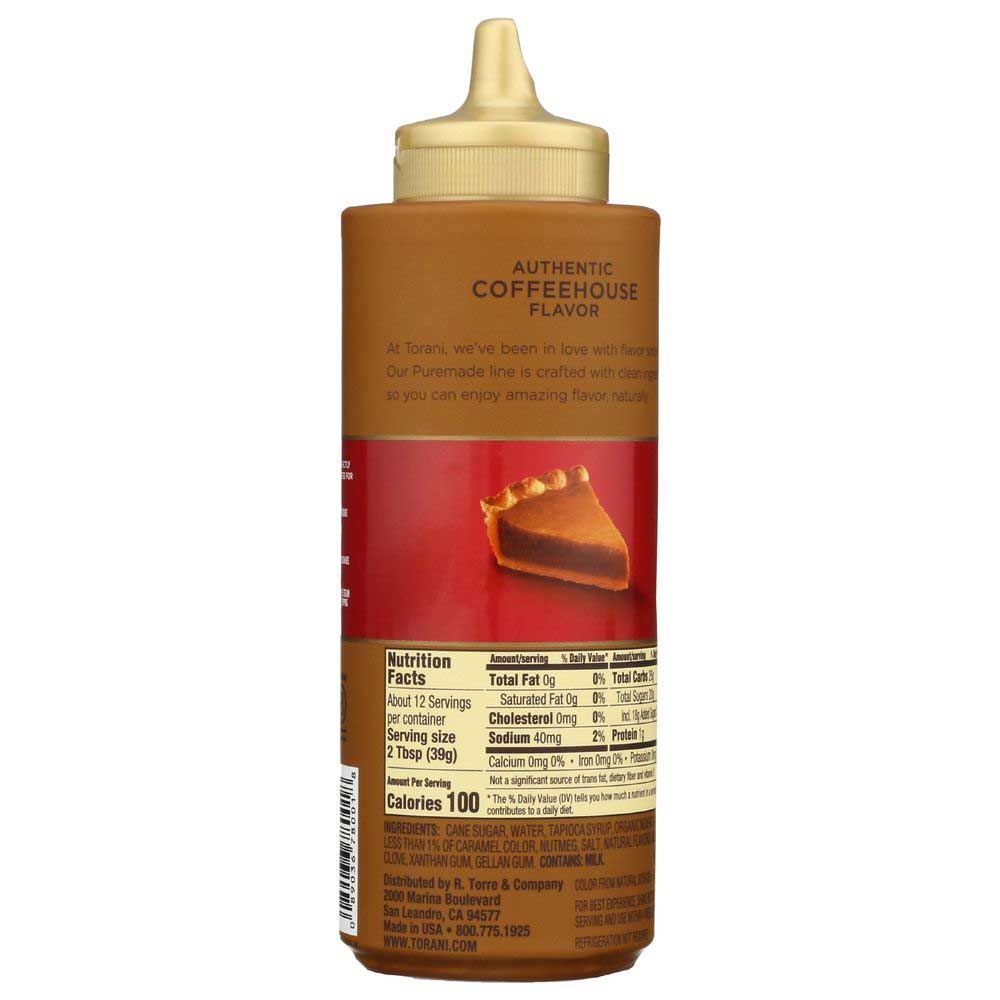Torani Pumpkin Pie Puremade Sauce, 16.5 Ounce -- 4 per case