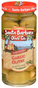 Santa Barbara Stuffed Garlic Olives, 5 Ounce Jar -- 6 per case