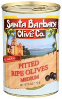 Santa Barbara Black Ripe Medium Pitted Olive, 6 Ounce -- 12 per case.