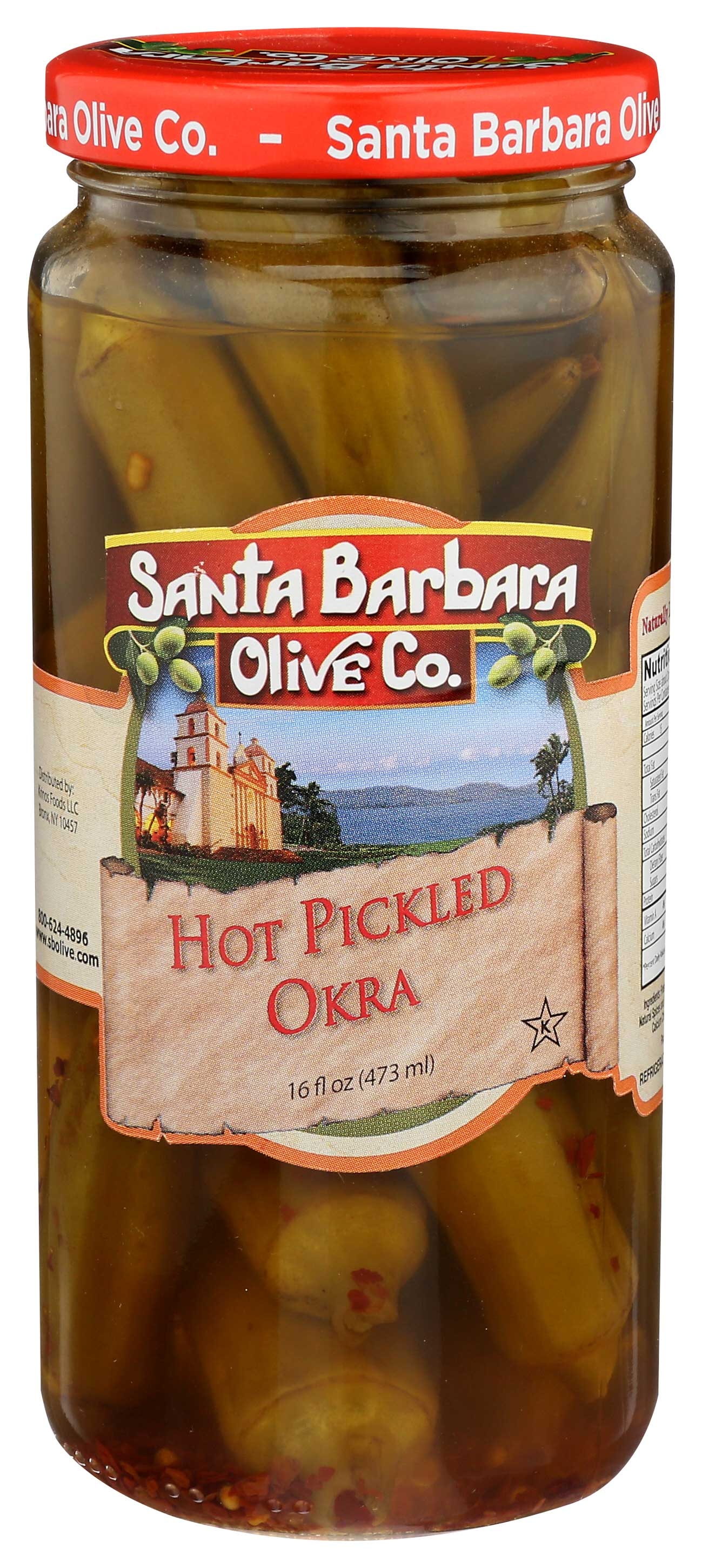 Santa Barbara Hot Pickled Okra, 16 Ounce -- 6 per case