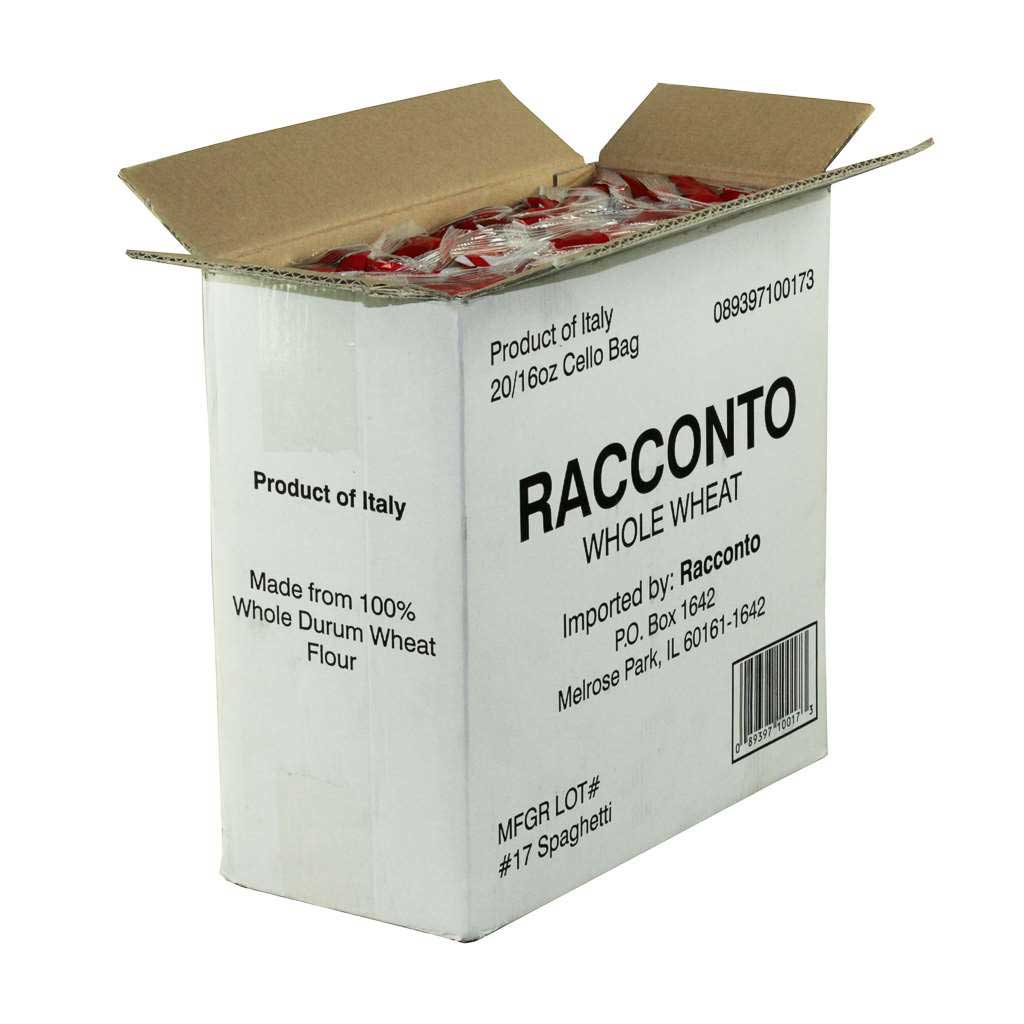 Racconto Whole Wheat Spaghetti, 16 Ounce -- 20 Per Case