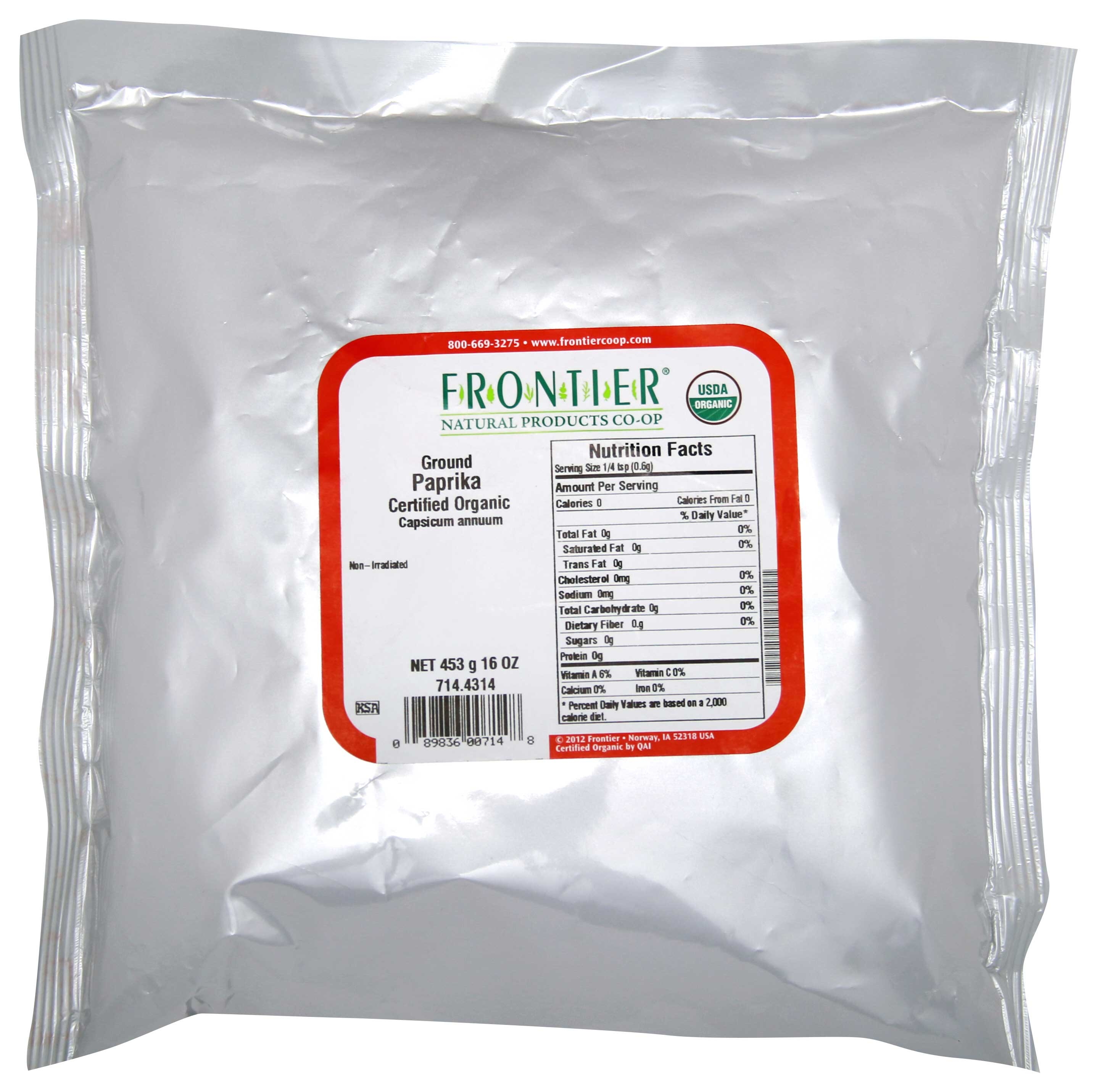 Frontier Herb Organic Ground Paprika Powder, 16 Ounce