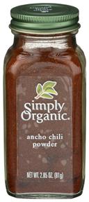 Simply Organic Ancho Chili Powder, 2.85 Ounce -- 6 per case