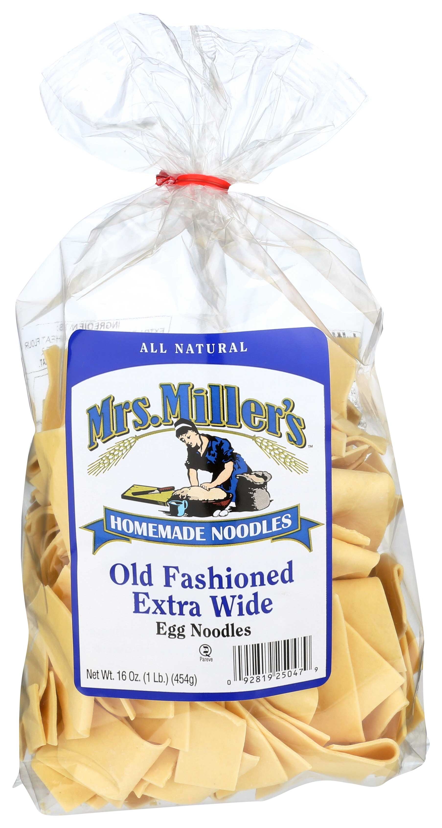 Mrs Millers Homemade Old Fashioned Extra Egg Noodle, 16 Ounce -- 6 per case.