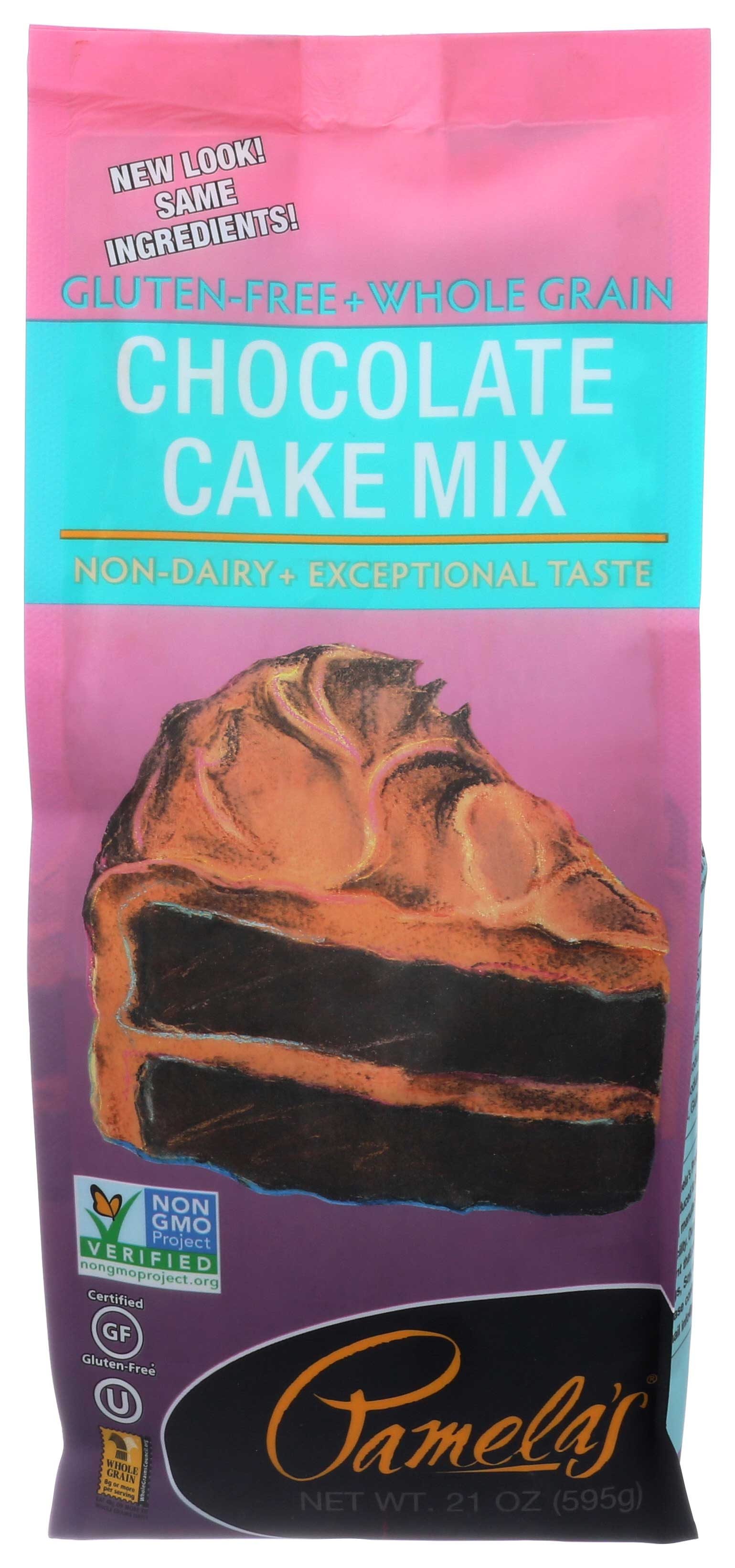 Pamelas Products Chocolate Cake Mix, 21 Ounce -- 6 per case.