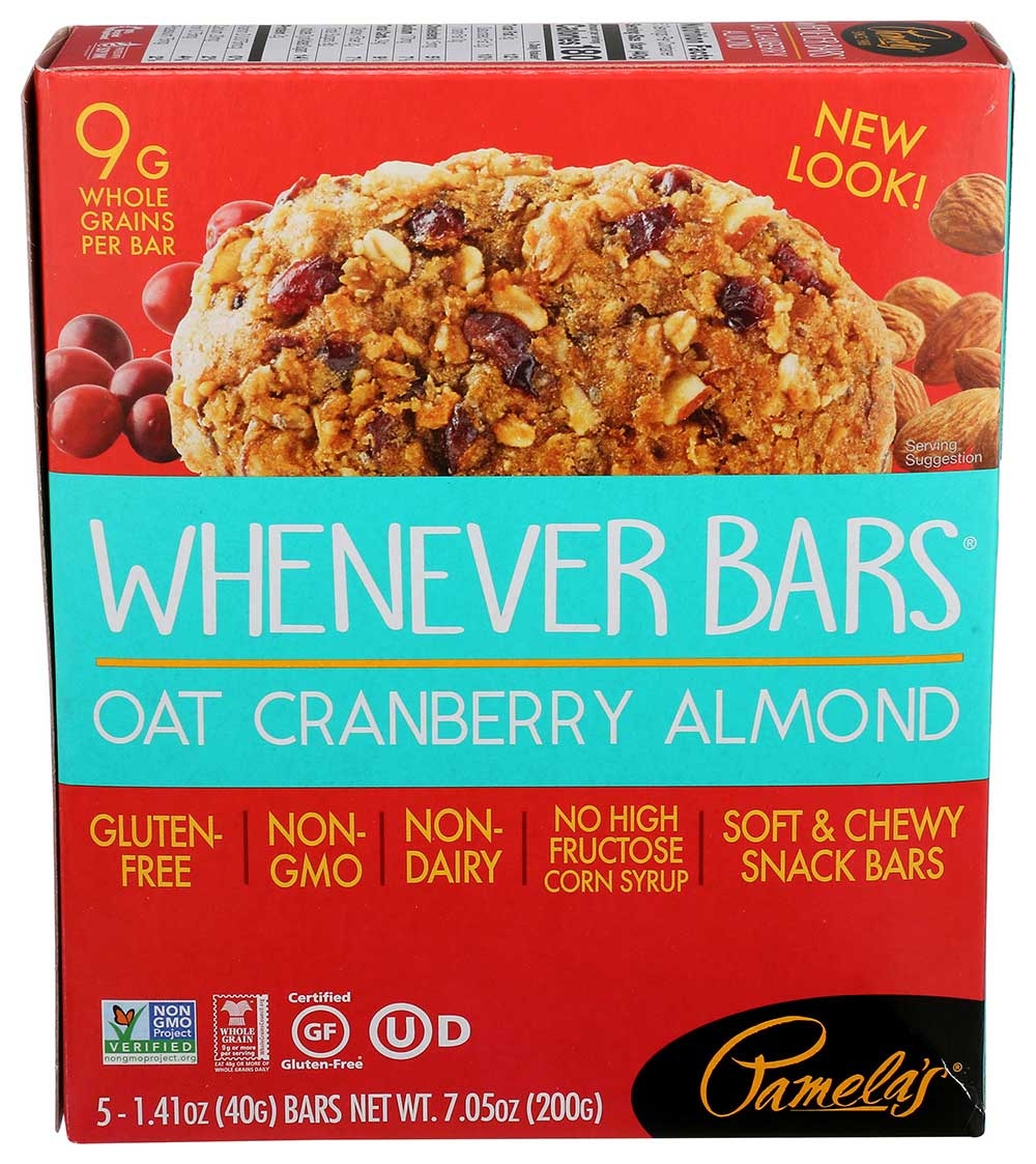 Pamelas Products Oat Cranberry Almond Bar - 5 per pack -- 6 packs per case.