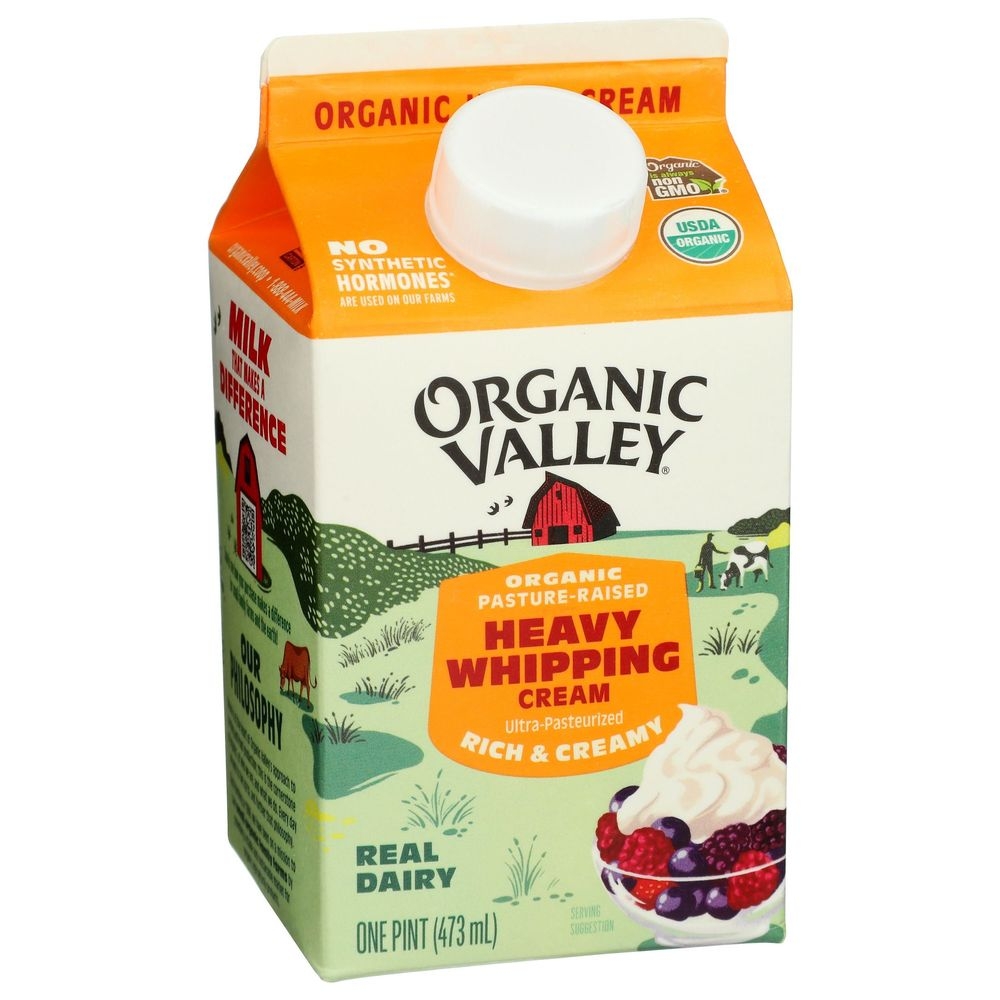 Organic Valley Organic Rich and Creamy Ultra Pasteurized Heavy Whipping Cream, 16 Fluid Ounce -- 12 per case
