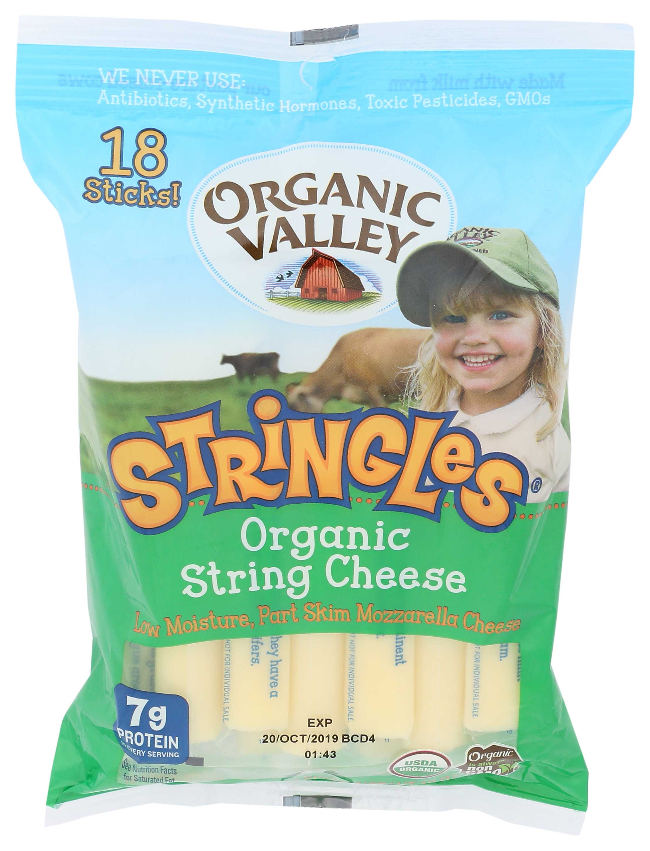 Organic Valley Mozzarella Stringle Cheese, 18 Ounce -- 12 per case