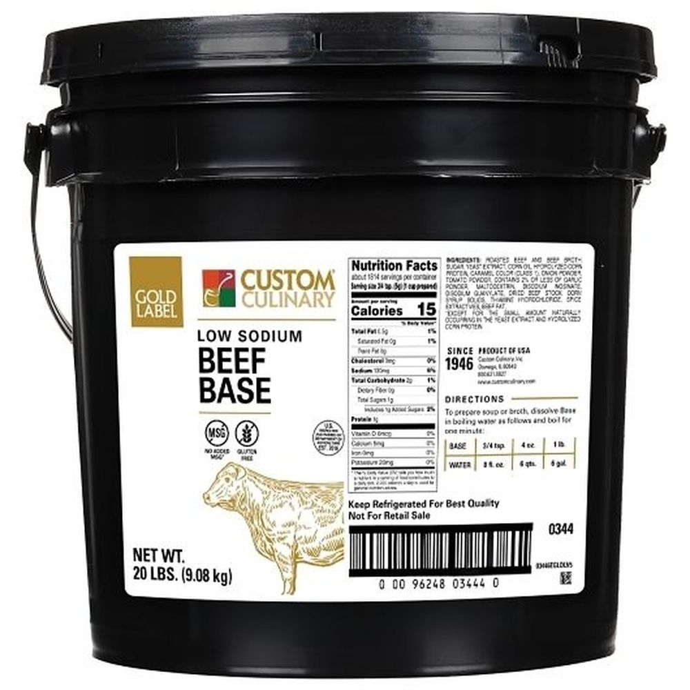 Gold Label Low Sodium Beef Base Paste, 20 Pound