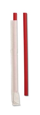 D and W Fine Pack Red Standard Plastic Giant Wrapped Straw, 7.75 inch -- 7200 per case.