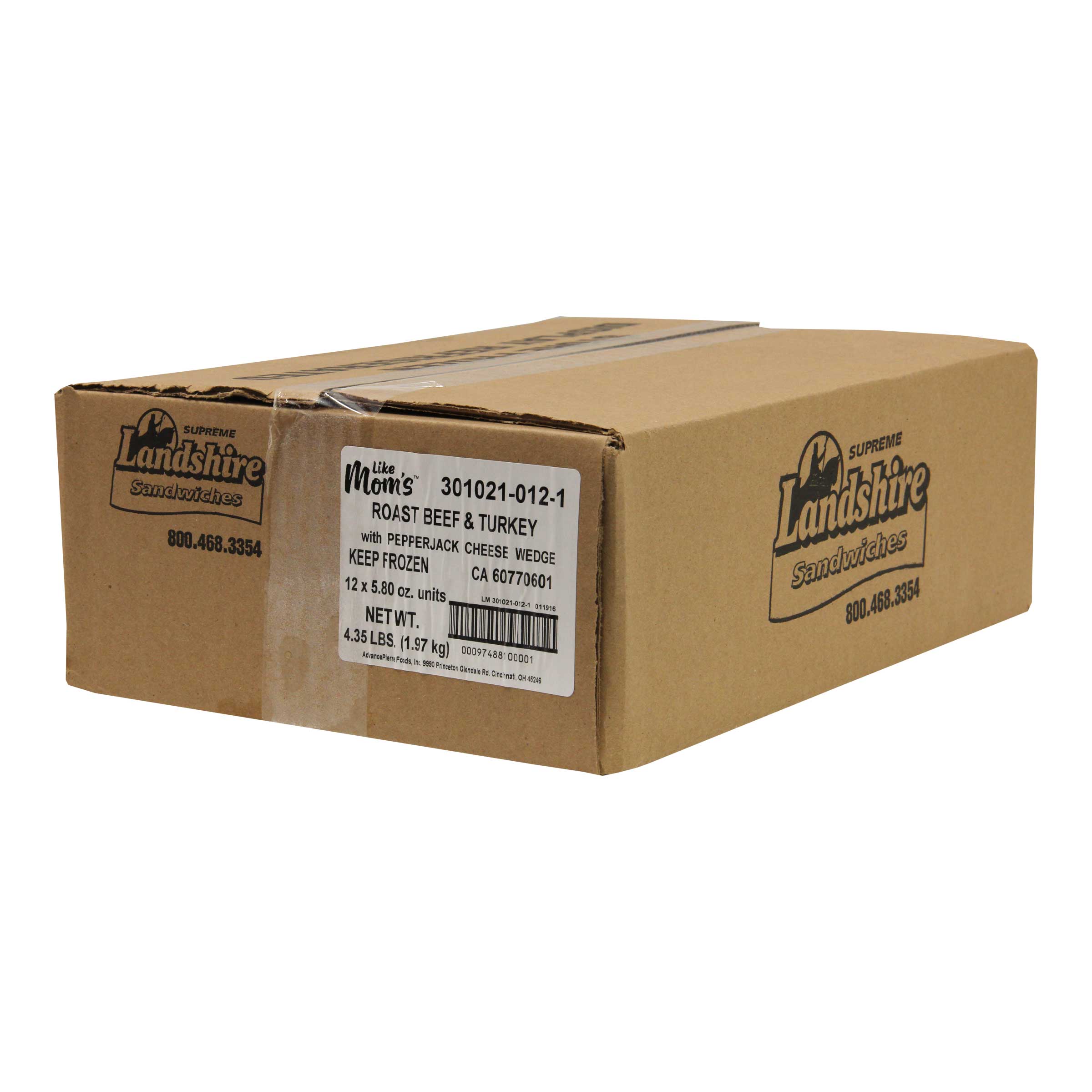 Moms Roast Beef Turkey with Pepper Jack Cheese, 5.8 Ounce -- 12 per case.