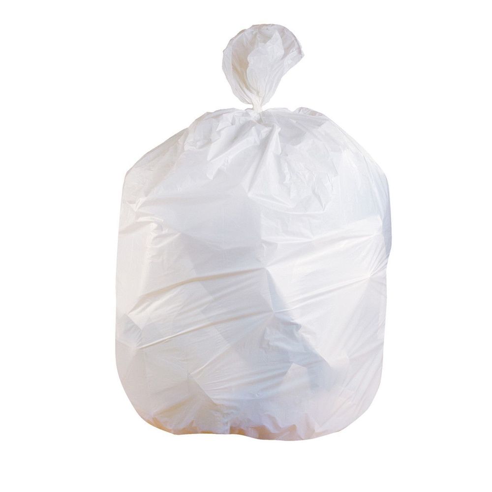 Heritage 40 x 46 inch LLDPE White 0.90 Mil Flat Pack Can Liner, 40-45 Gallon Capacity -- 100 per case.
