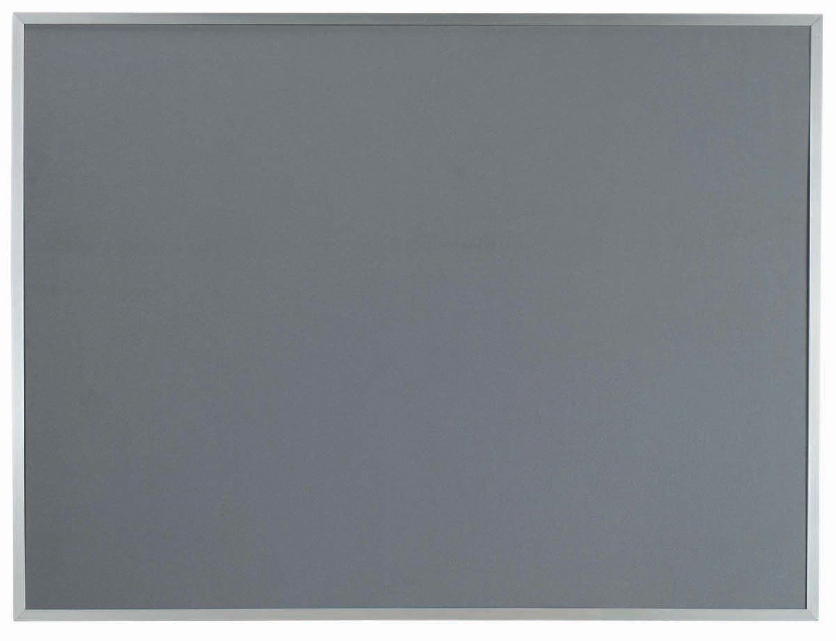 Aarco Clear Satin Anodized Finish Aluminum Frame Designer Grey Mix Fabric Bulletin Board, 36 inch Height x 48 inch Width