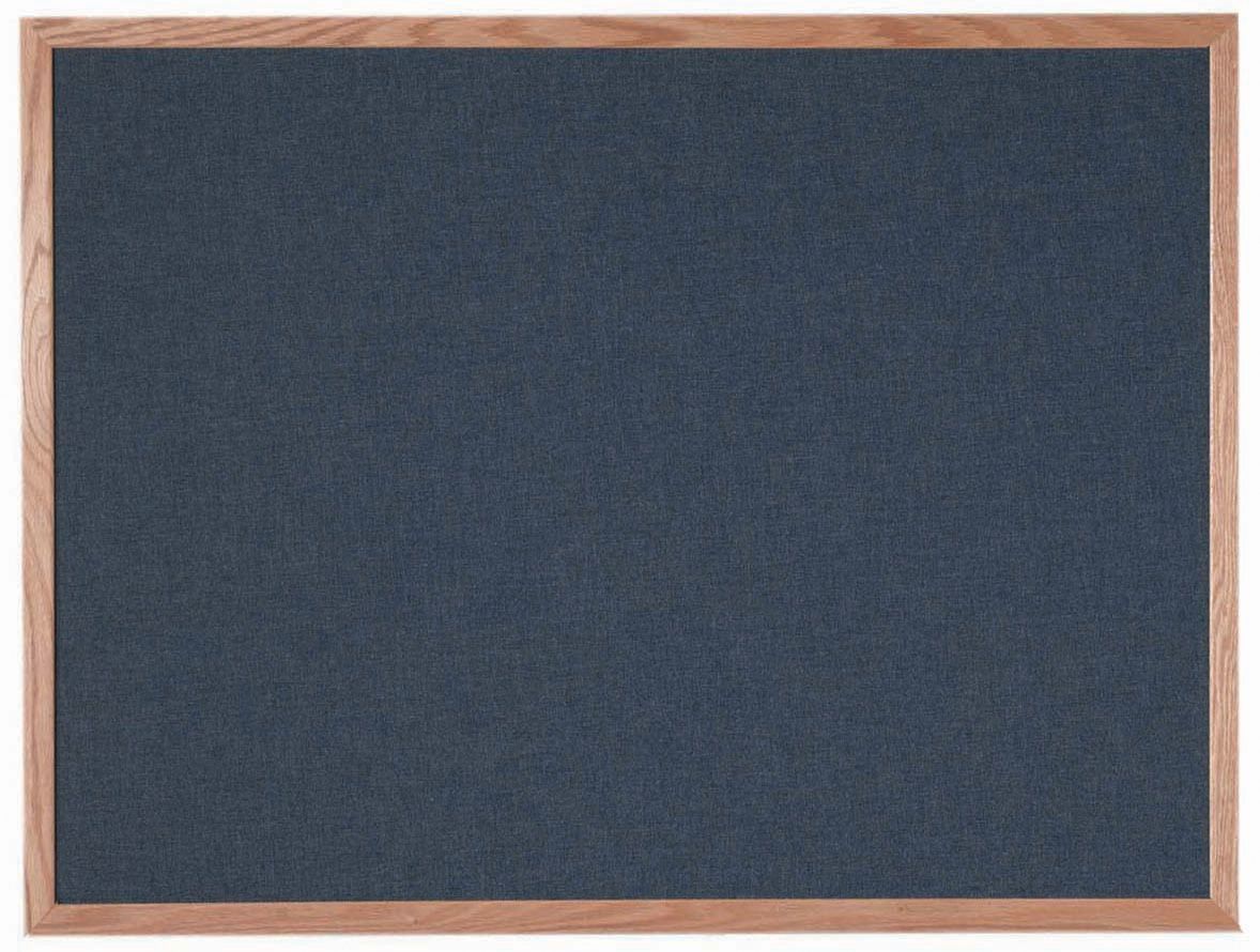 Aarco Clear Lacquer Finish Red Oak Frame Designer Black Fabric Bulletin Board, 36 inch Height x 48 inch Width
