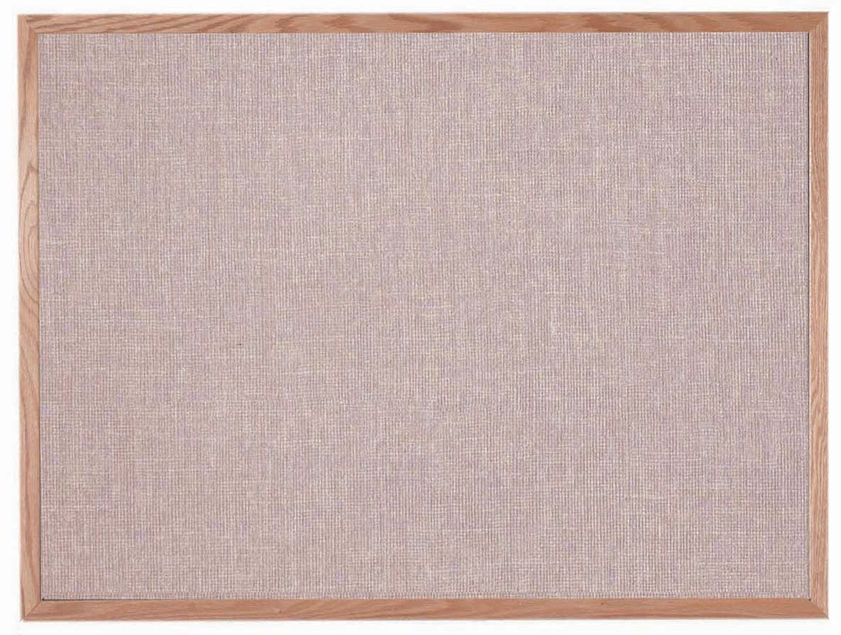 Aarco Clear Lacquer Finish Red Oak Frame Designer Quartz Fabric Bulletin Board, 36 inch Height x 48 inch Width