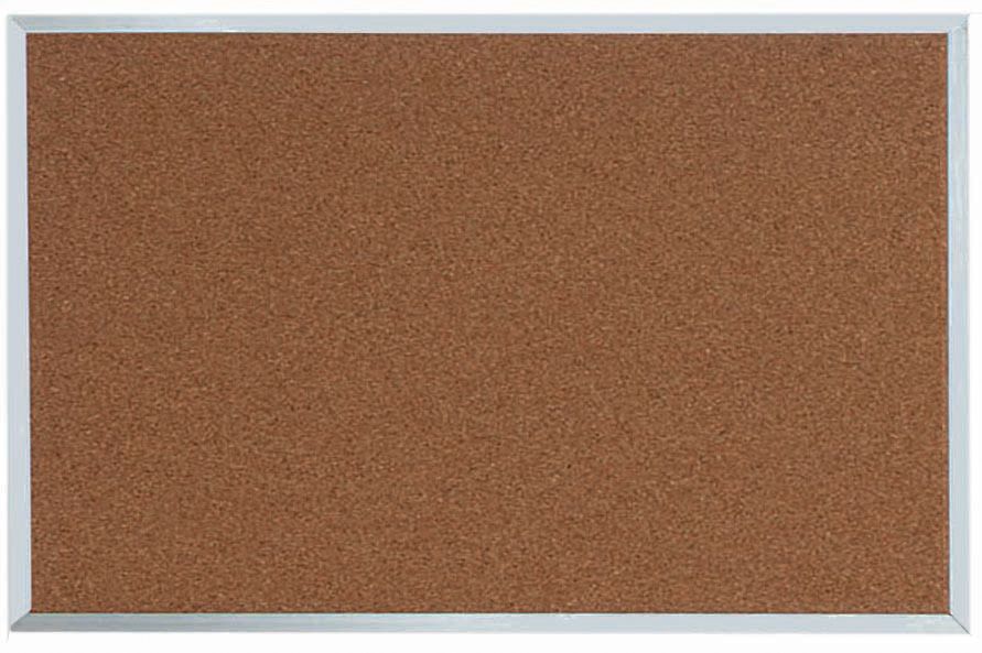 Aarco Clear Satin Anodized Aluminum Frame Natural Pebble Grain Cork Bulletin Board, 24 inch Height x 36 inch Width