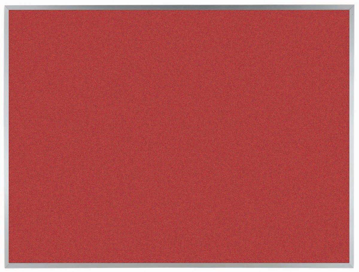 Aarco VIC Clear Satin Anodized Aluminum Frame Red Salsa Cork Durable Bulletin Board, 36 inch Height x 48 inch Width