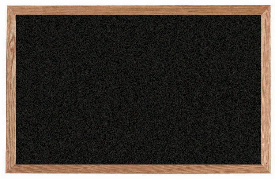 Aarco VIC Red Oak Frame Clear Lacquer Finish Black Cork Bulletin Board, 24 inch Height x 36 inch Width