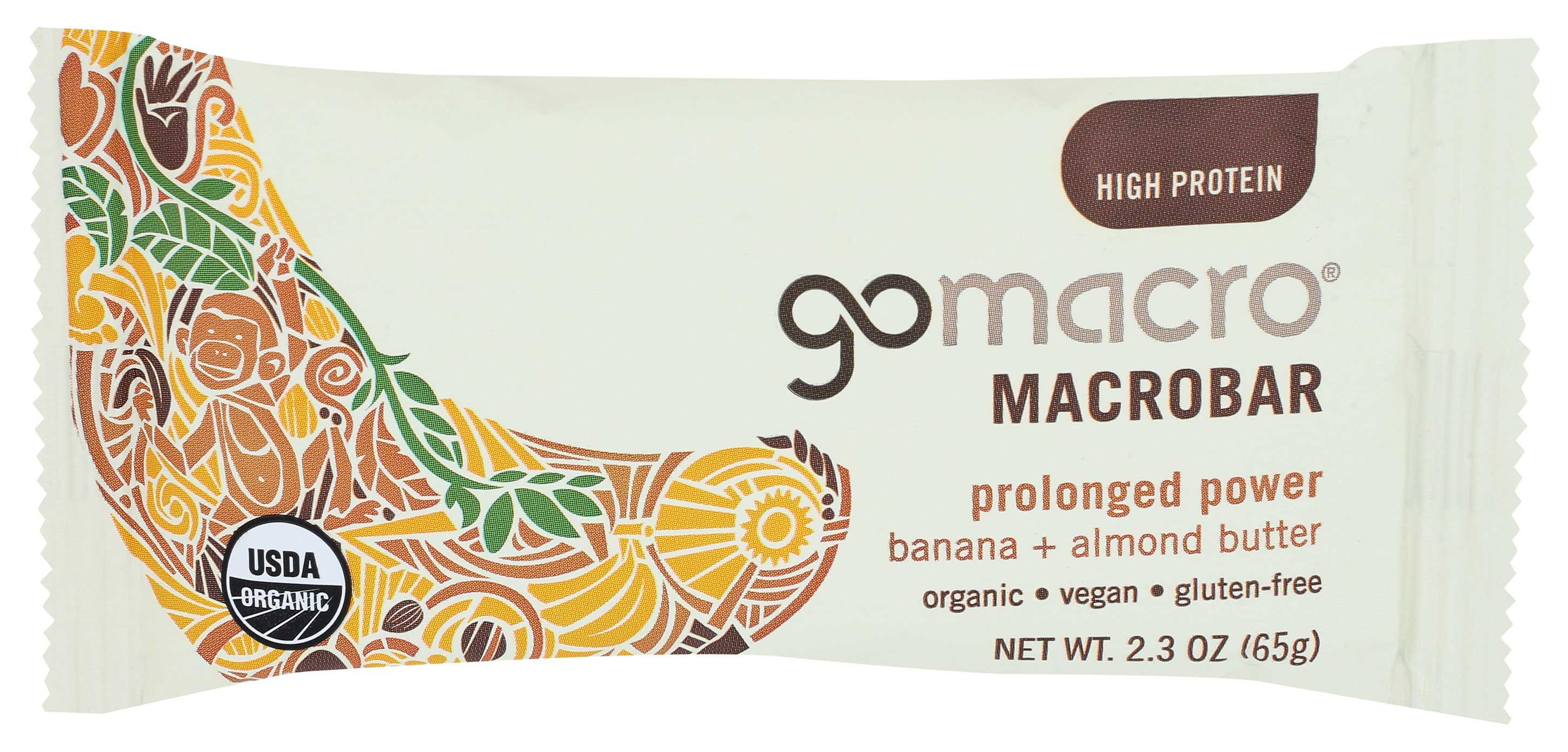 Gomacro Organic Prolonged Power Banana And Almond Butter Macrobar, 2.3 Ounce -- 12 Per Case