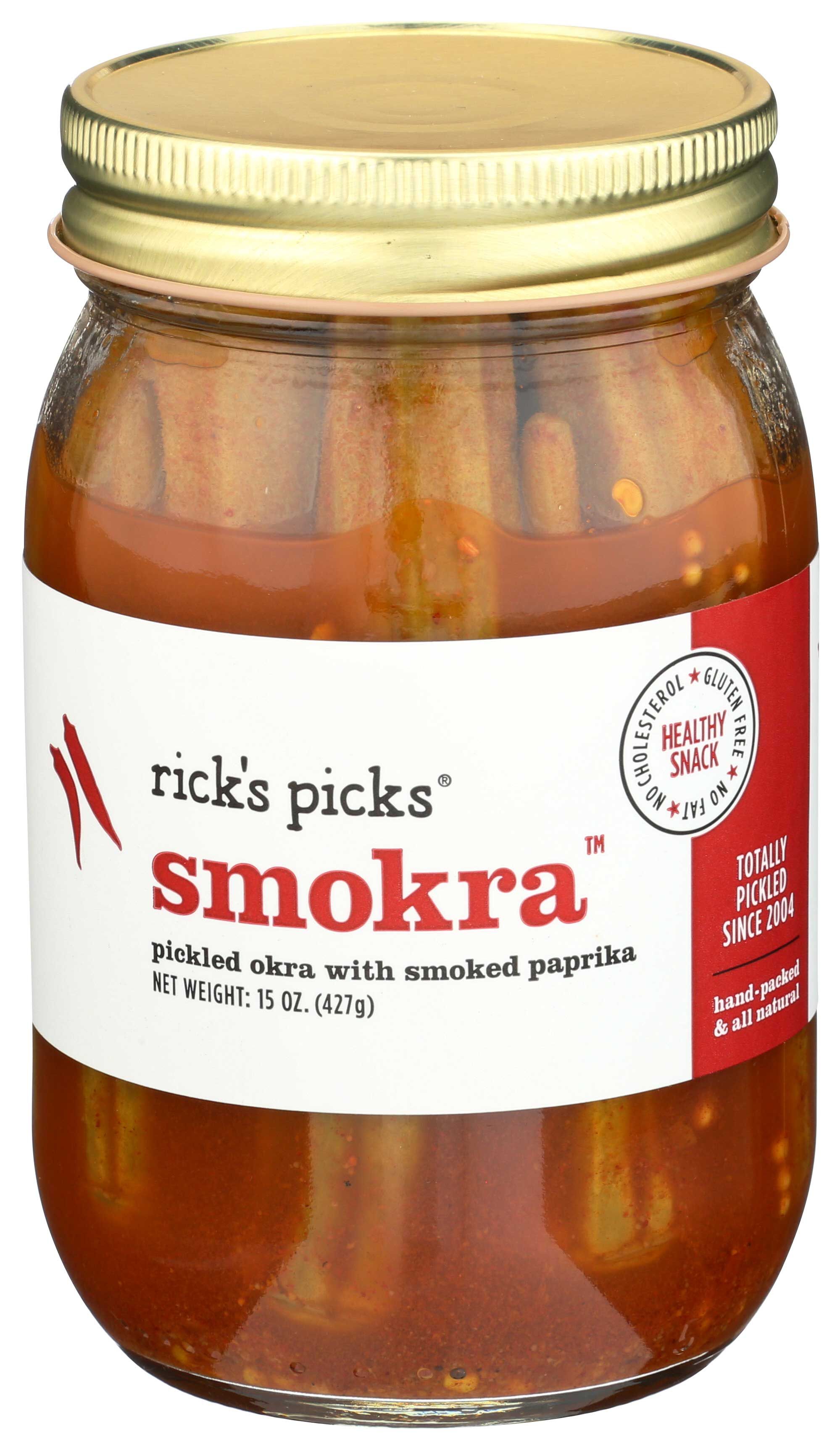 Rick's Picks Smokra Pickled Okra With Smoked Paprika, 15 Ounce -- 6 Per Case